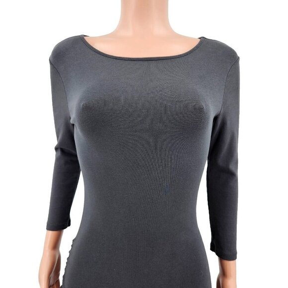 Jarbo Ruched Bodycon Mini Dress Gray Women's Size 34 U.S. 4 Minimalist Party - Picture 3 of 10